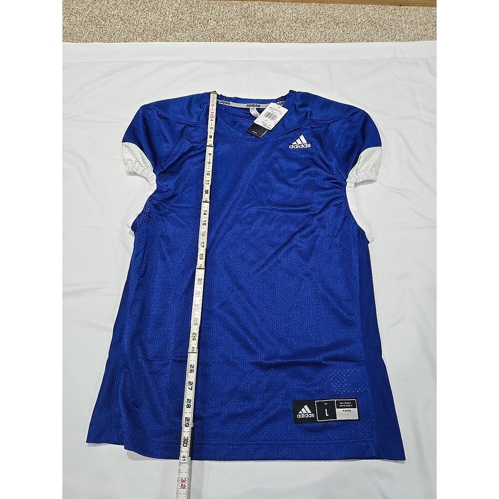 NWT Press Coverage Adidas Football Jersey Large Blue Practice Tackle Flag Mens
